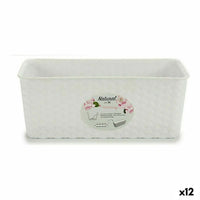 Vaso rettangolare da Balcone Stefanplast Bianco Plastica 13 x 11 x 28,5 cm (12 Unità) - Augustea Shop