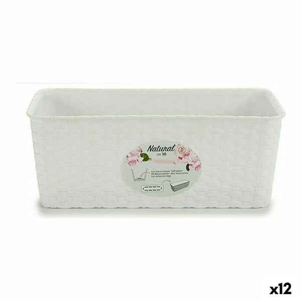 Vaso rettangolare da Balcone Stefanplast Bianco Plastica 13 x 11 x 28,5 cm (12 Unità) - Augustea Shop