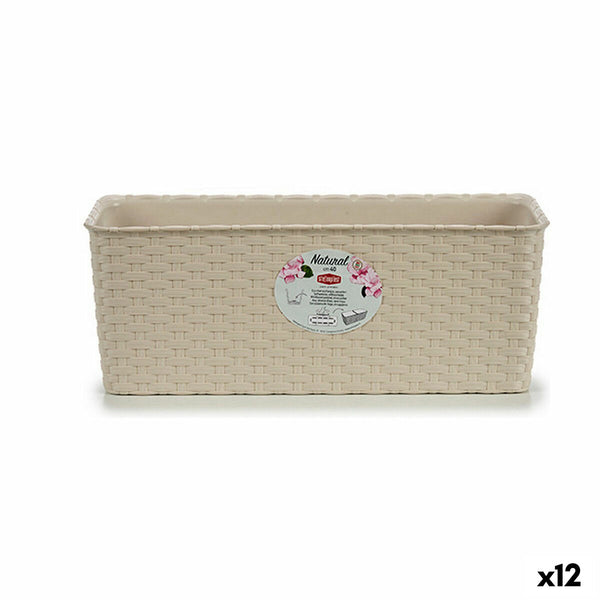 Vaso rettangolare da Balcone Stefanplast 15,5 x 13,5 x 38,5 cm Beige Plastica (12 Unità) - Augustea Shop