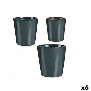 Set di Vasi Ibergarden Antracite Argilla 16,5 x 16 x 16,5 cm (6 Unità)
