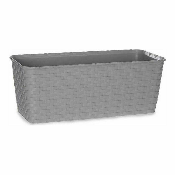 Vaso rettangolare da Balcone Stefanplast 73660 Grigio Plastica 13 x 11 x 29 cm (12 Unità) - Augustea Shop