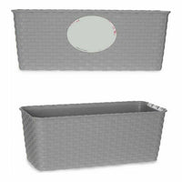 Vaso rettangolare da Balcone Stefanplast 73660 Grigio Plastica 13 x 11 x 29 cm (12 Unità) - Augustea Shop