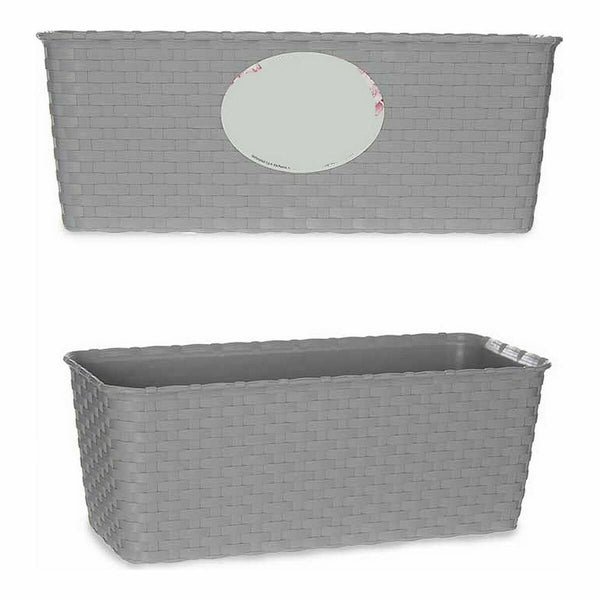 Vaso rettangolare da Balcone Stefanplast 73660 Grigio Plastica 13 x 11 x 29 cm (12 Unità) - Augustea Shop