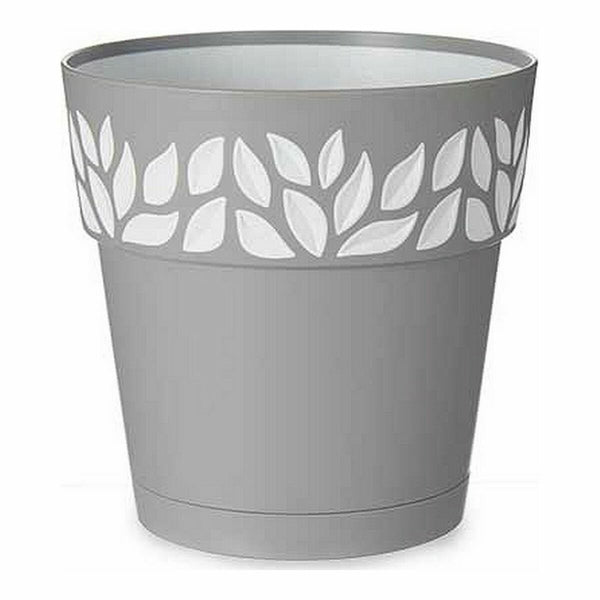 Vaso Autoirrigante Stefanplast Grigio 15 x 15 x 15 cm Bianco Plastica (12 Unità) - Augustea Shop