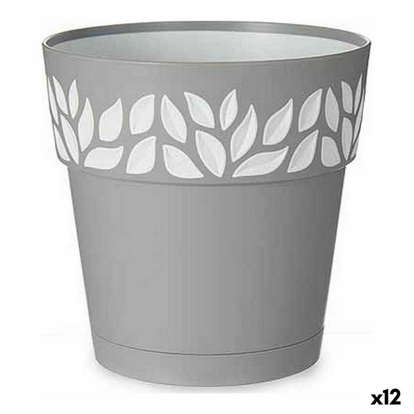 Vaso Autoirrigante Stefanplast Grigio 15 x 15 x 15 cm Bianco Plastica (12 Unità) - Augustea Shop