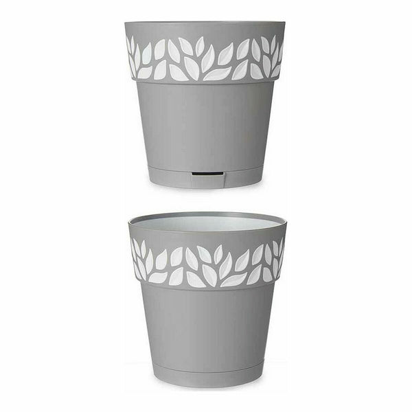 Vaso Autoirrigante Stefanplast Grigio 15 x 15 x 15 cm Bianco Plastica (12 Unità) - Augustea Shop