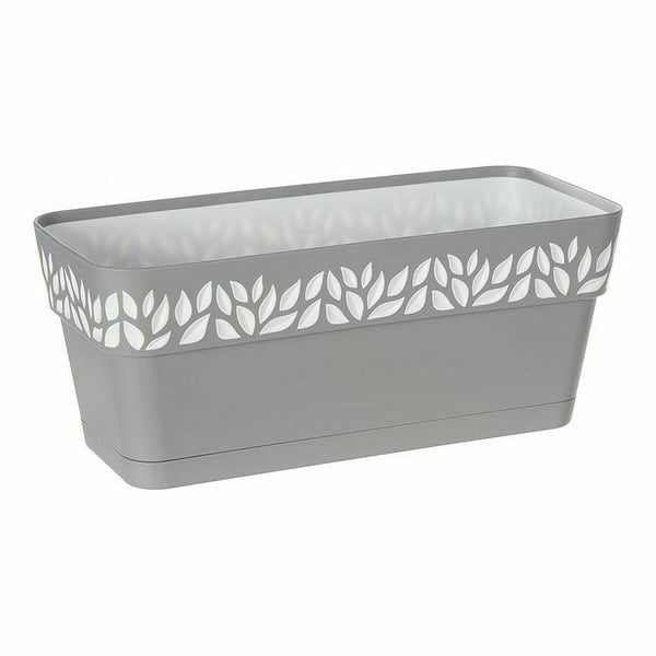 Vaso rettangolare da Balcone Stefanplast Cloe Bianco Grigio Plastica 13,3 x 12,3 x 29,3 cm (12 Unità) - Augustea Shop