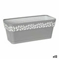 Vaso rettangolare da Balcone Stefanplast Cloe Bianco Grigio Plastica 13,3 x 12,3 x 29,3 cm (12 Unità)
