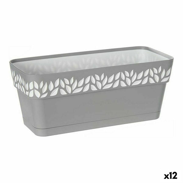 Vaso rettangolare da Balcone Stefanplast Cloe Bianco Grigio Plastica 13,3 x 12,3 x 29,3 cm (12 Unità) - Augustea Shop