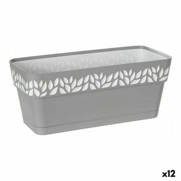 Planter Stefanplast Cloe White Grey Plastic 13,3 x 12,3 x 29,3 cm (12 Units)