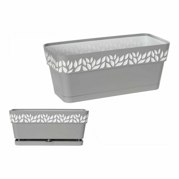 Vaso rettangolare da Balcone Stefanplast Cloe Bianco Grigio Plastica 13,3 x 12,3 x 29,3 cm (12 Unità) - Augustea Shop