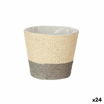 Vaso Ibergarden Grigio Naturale Corda Plastica 15 x 15 x 14 cm (24 Unità)