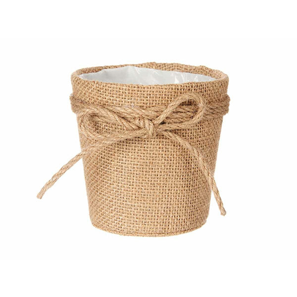 Vaso Ibergarden WY18-72 Marrone Stoffa Corda Plastica Fiocco 11 x 10,5 x 11 cm (24 Unità) - Augustea Shop