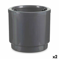 Vaso Autoirrigante Ibergarden 4138-PLA Argentato polipropilene 38 x 37,5 x 38 cm 38 x 37 x 38 cm (2 Unità) - Augustea Shop