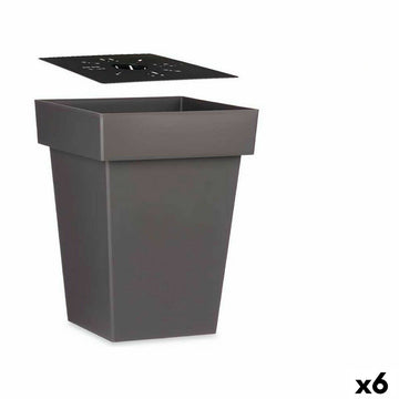 Vaso Autoirrigante Ibergarden Grigio Plastica 37 x 51 x 37 cm (6 Unità)