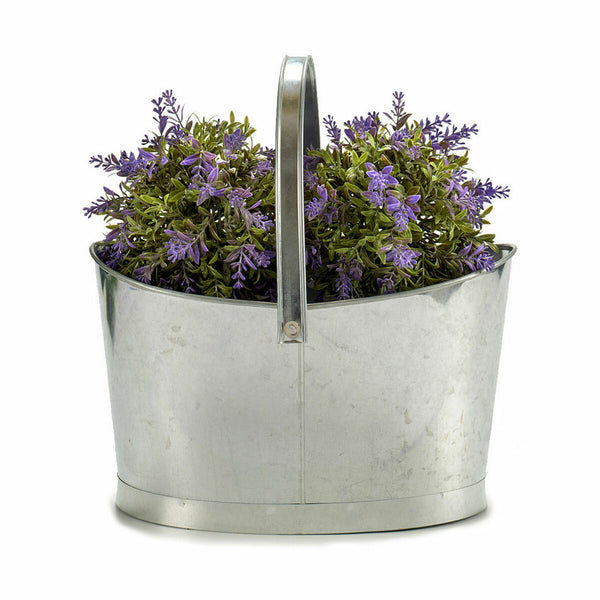 Vaso Ibergarden E51465-B Argentato Zinco Cestino 21 x 19,5 x 35,5 cm (12 Unità) - Augustea Shop