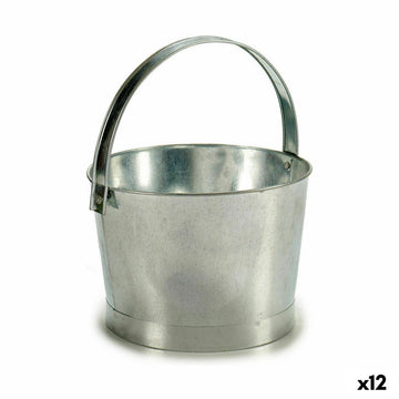 Plant pot Ibergarden Silver Zinc Bucket 25 x 30 x 26,5 cm 27 x 30 x 25 cm (12 Units)