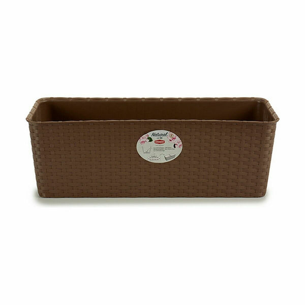 Vaso rettangolare da Balcone Stefanplast Marrone Plastica 18 x 16 x 48,5 cm (12 Unità) - Augustea Shop