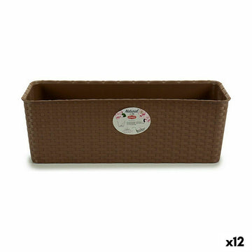 Planter Stefanplast Brown Plastic 18 x 16 x 48,5 cm 49 x 16 x 18 cm (12 Units)