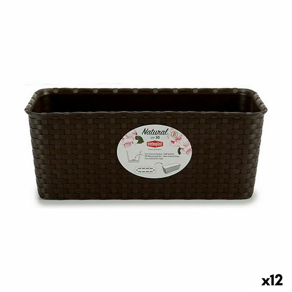 Vaso rettangolare da Balcone Stefanplast Plastica 13 x 11 x 28,5 cm (12 Unità) - Augustea Shop