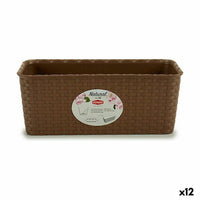 Vaso rettangolare da Balcone Stefanplast Marrone PVC 13 x 11 x 28,5 cm (12 Unità) - Augustea Shop