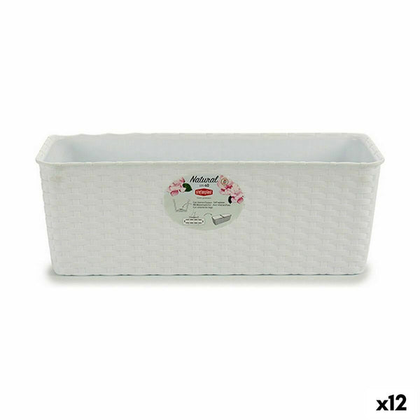 Vaso rettangolare da Balcone Stefanplast Bianco Plastica 39 x 13,5 x 15 cm (12 Unità) - Augustea Shop