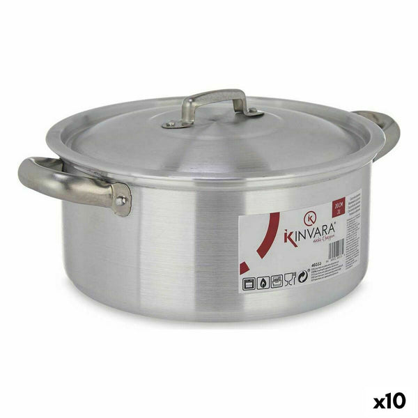 Casseruola con coperchio Kinvara 100005 Argentato 3 L (10 Unità) - Augustea Shop