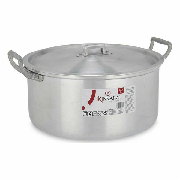 Casseruola con coperchio Kinvara 100008 Argentato 6,5 L 35 x 16 x 28 cm (6 Unità) - Augustea Shop