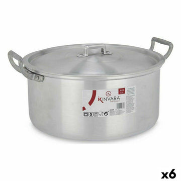 Casseruola con coperchio Kinvara 100008 Argentato 6,5 L 35 x 16 x 28 cm (6 Unità)