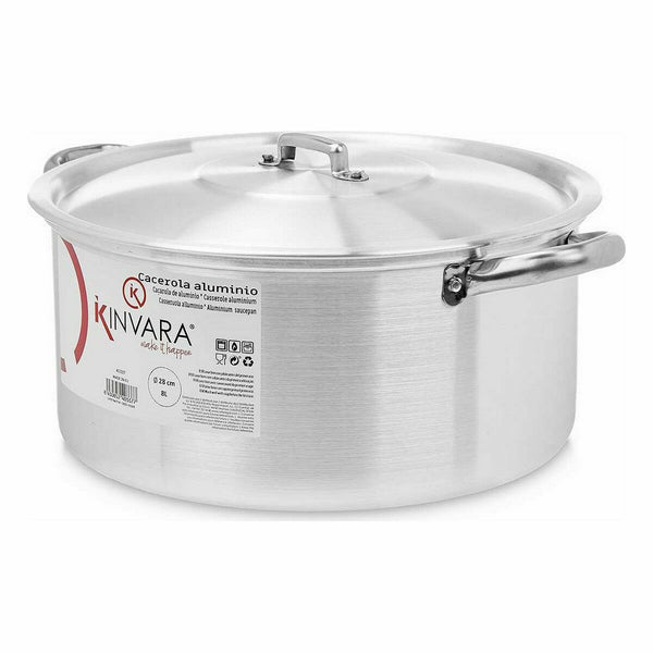 Casseruola con coperchio Kinvara 100009 Argentato 8 L (6 Unità) - Augustea Shop