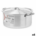 Casseruola con coperchio Kinvara 100009 Argentato 8 L (6 Unità)