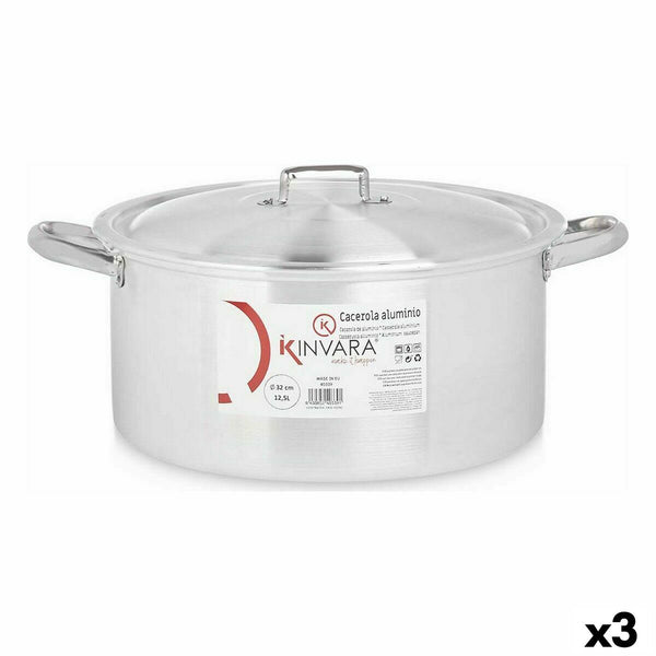Casseruola con coperchio Kinvara 100011 Argentato 12,5 L (3 Unità) - Augustea Shop
