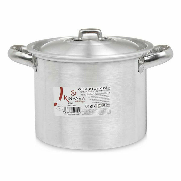 Pentola con Coperchio Kinvara 100031 Argentato Alluminio 23,5 x 15 x 18 cm (6 Unità) - Augustea Shop