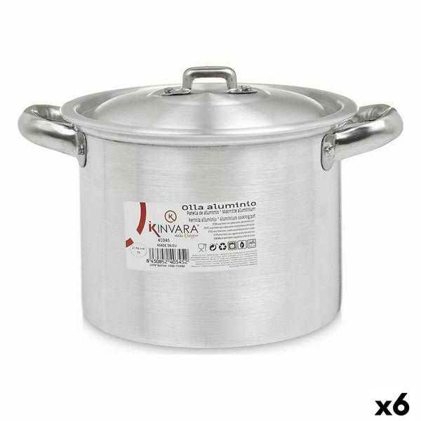 Pentola con Coperchio Kinvara 100031 Argentato Alluminio 23,5 x 15 x 18 cm (6 Unità) - Augustea Shop