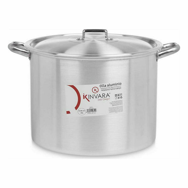 Pentola con Coperchio Ø 34 cm Argentato Alluminio (2 Unità) - Augustea Shop