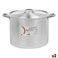 Pentola con Coperchio Kinvara 100041 Argentato Alluminio Ø 36 cm (2 Unità) - Augustea Shop