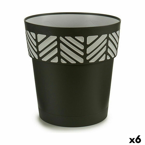 Vaso Autoirrigante Stefanplast Orfeo Antracite Plastica 29 x 29 x 29 cm (6 Unità) - Augustea Shop