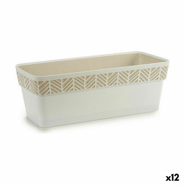 Vaso rettangolare da Balcone Stefanplast Orfeo Bianco Plastica 18,5 x 17 x 49,3 cm (12 Unità)