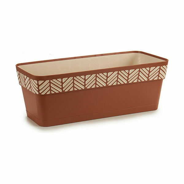 Vaso rettangolare da Balcone Stefanplast Orfeo Terracotta Plastica 18 x 17 x 49 cm (12 Unità) - Augustea Shop