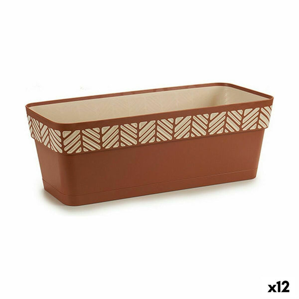 Vaso rettangolare da Balcone Stefanplast Orfeo Terracotta Plastica 18 x 17 x 49 cm (12 Unità) - Augustea Shop
