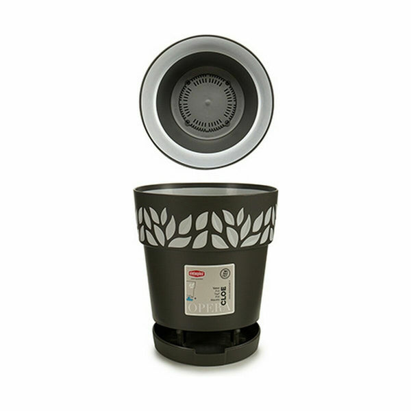 Vaso Autoirrigante Stefanplast Cloe Antracite Plastica 15 x 15 x 15 cm (12 Unità) - Augustea Shop
