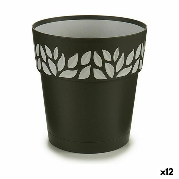 Vaso Autoirrigante Stefanplast Cloe Antracite Plastica 19 x 19 x 19 cm (12 Unità) - Augustea Shop