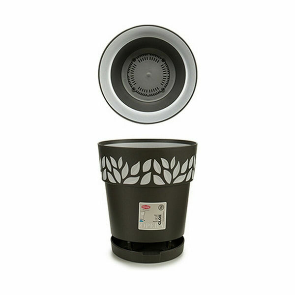Vaso Autoirrigante Stefanplast Cloe Antracite Plastica 19 x 19 x 19 cm (12 Unità) - Augustea Shop