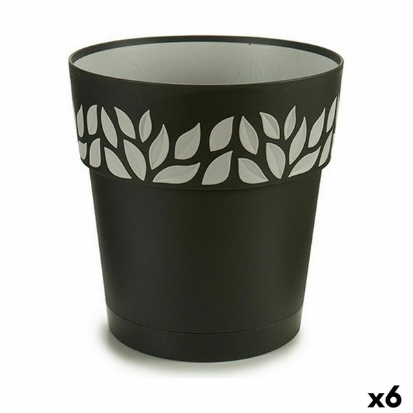 Vaso Autoirrigante Stefanplast Cloe Antracite Plastica 25 x 25 x 25 cm (6 Unità) - Augustea Shop