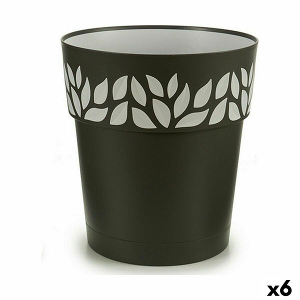 Vaso Autoirrigante Stefanplast Cloe Antracite Plastica 29 x 29 x 29 cm (6 Unità) - Augustea Shop