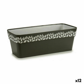 Vaso rettangolare da Balcone Stefanplast Cloe Antracite Plastica 49,5 x 17 x 19 cm (12 Unità)