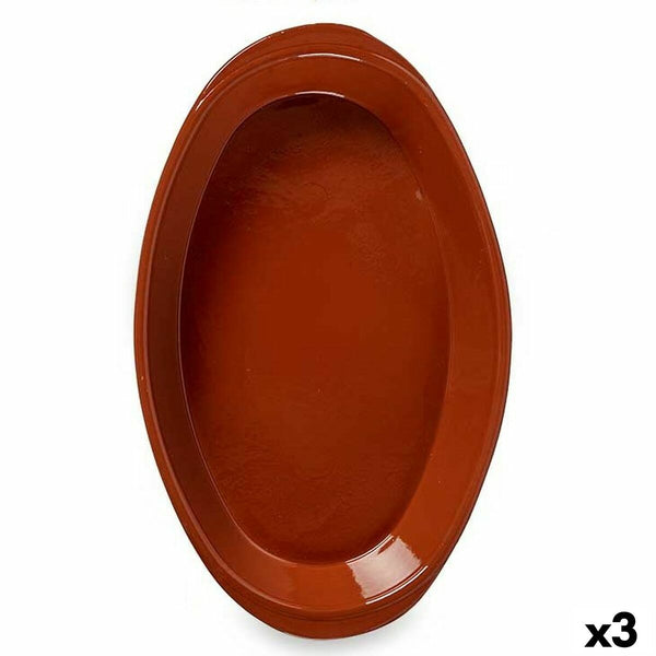 Pirofila da Forno Argilla cotta 3 Unità 45 x 6,5 x 27 cm - Augustea Shop