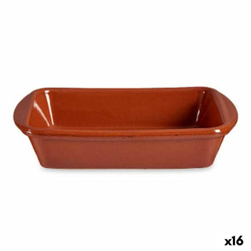 Pirofila da Forno Argilla cotta Rettangolare 14,5 x 4 x 20 cm (16 Unità)