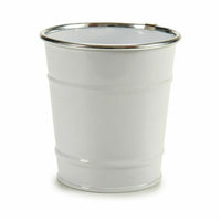 Vaso Secchio Bianco Argentato Zinco 10,5 x 10,5 x 10,5 cm (72 Unità) - Augustea Shop
