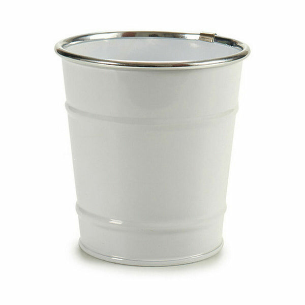 Vaso Secchio Bianco Argentato Zinco 10,5 x 10,5 x 10,5 cm (72 Unità) - Augustea Shop